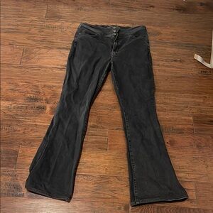 Veronica Beard Black Flare Wide Leg Jeans with Sleek Design